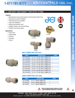 John Guest&reg; Quick Connect&trade; Gray Acetal Fittings