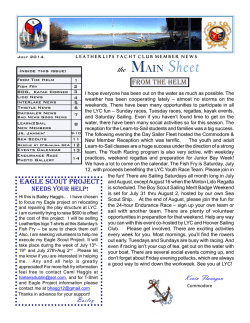 July 2014 Mainsheet - Leatherlips Yacht Club
