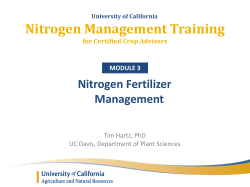 Nitrogen Sources - California Institute for Water Resources