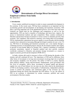 Determinants of Foreign Direct Investment: Empirical evidence from