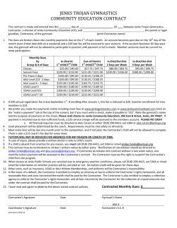 jenks trojan gymnastics community education contract