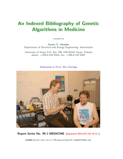An Indexed Bibliography of Genetic Algorithms in Medicine