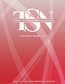 TSN Reduced Load Bearing Wall Member Catalog