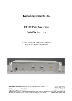UTV50 Pulse generator public manual