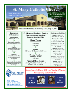 July 27, 2014 - St. Mary Catholic Church