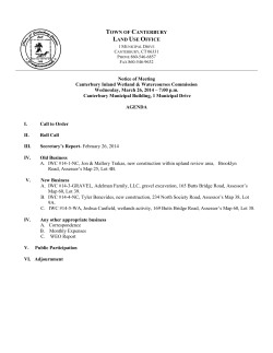 TOWN OF CANTERBURY LAND USE OFFICE Notice of Meeting