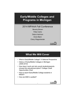 Early / Middle College - Michigan Pupil Accounting and Attendance