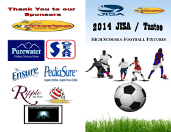 2014 JISA High Schools Football Fixtures