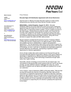 Press Release Brocade Signs UK Distribution