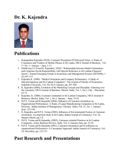 Dr. K. Kajendra - University of Colombo
