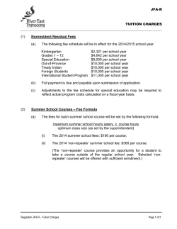 JFA-R TUITION CHARGES - River East Transcona School Division