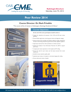 Peer Review 2014 - Ontario Association of Radiologists