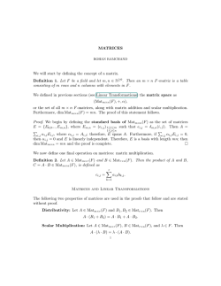 Matrices - Rohan Ramchand