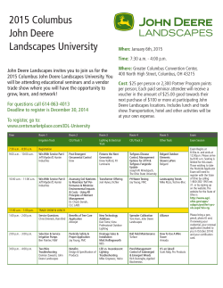 The John Deere Landscapes University Schedule