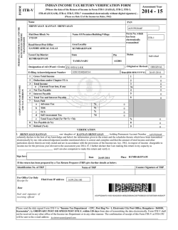 INDIAN INCOME TAX RETURN VERIFICATION FORM