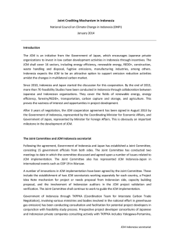 Joint Crediting Mechanism in Indonesia
