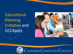 Educa?onal Planning Ini?a?ve and CCCApply