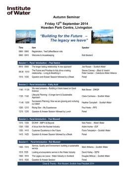 IWO Autumn Seminar - Institute of Water