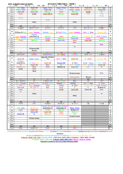 Secondary Timetable 2014-2015