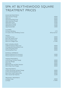 Spa Price List - The Town House Collection