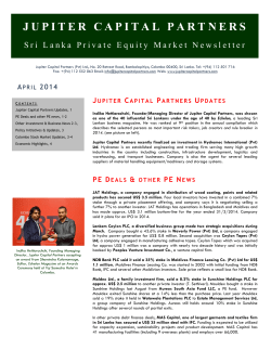 April 2014 - Jupiter Capital Partners