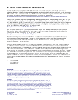 JCT releases revenue estimates for anti-inversion bills