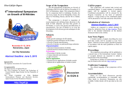 1st Call for Papers - ISGN-6