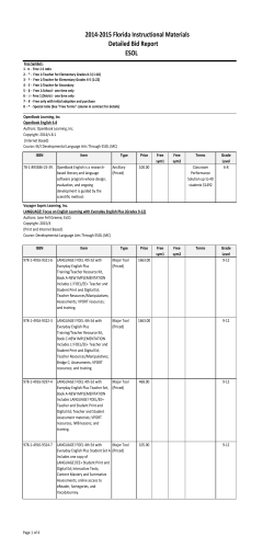 2014-2015 Florida Instructional Materials Detailed Bid Report ESOL