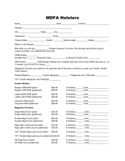 MDFA Holsters Order Form - Maine Defensive Firearms Academy