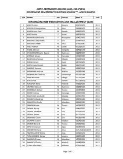 Jab Admission 2014/15