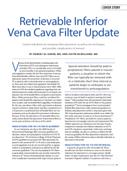 Retrievable Inferior Vena Cava Filter Update