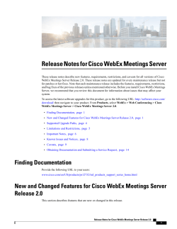 Release Notes for Cisco WebEx Meetings Server