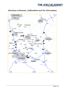 Directions to Rocester, Staffordshire and The JCB Academy