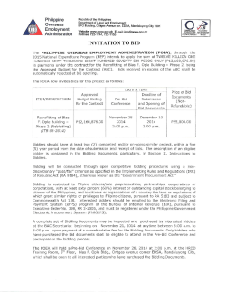 INVITATION TO BID - Philippine Overseas Employment Administration