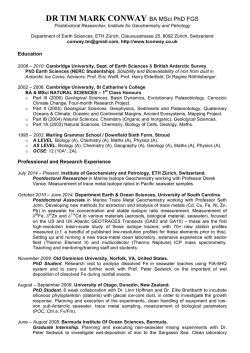 Download CV - Dr Tim M. Conway