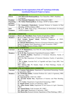 Committees for the organization of the 25 workshop of All India