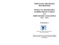 Gr 1 Somali Curriculum Content 2014-15