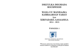 Gr 1 Somali Curriculum Content 2014-15