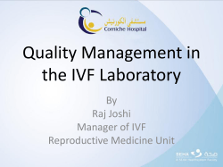 Quality Management in the IVF Laboratory