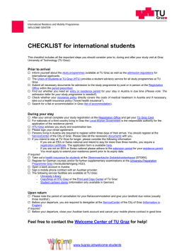 CHECKLIST for international students