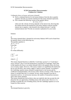 EC201 Intermediate Macroeconomics EC201 Intermediate