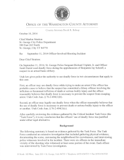 Letter to Chief Stratton re Officer-involved shooting