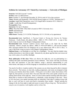 Syllabus for Astronomy 127: Naked-Eye Astronomy --