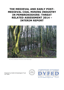Pembrokeshire Coal Mines Interim Report 2013-14