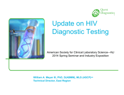Update on HIV Diagnostic Testing - ascls-nj