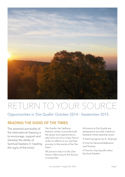 RETURN TO YOUR SOURCE - the International Satsang Association