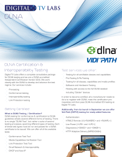 DLNA Datasheet - Digital TV Labs