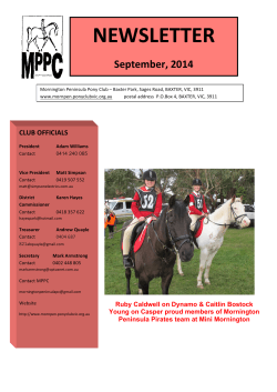 September 2014 Newsletter - Mornington Peninsula Pony Club