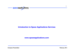 Introduction to Space Applications Services www