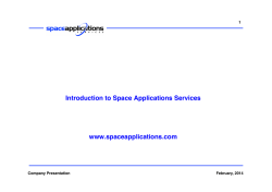 Introduction to Space Applications Services www
